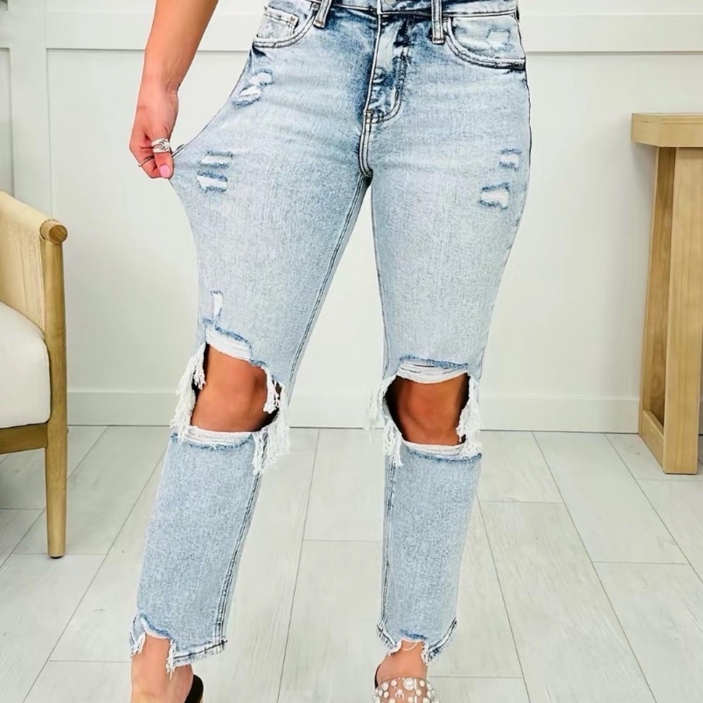 Lovervet by vervet cropped straight leg jeans